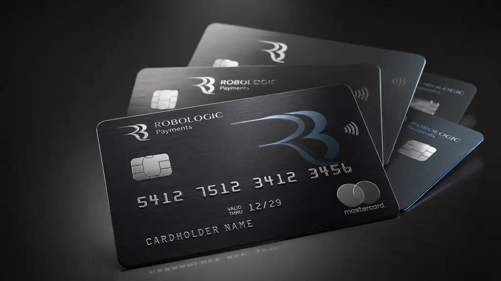 Robologic Payments premium card design for fintech and digital payment solutions