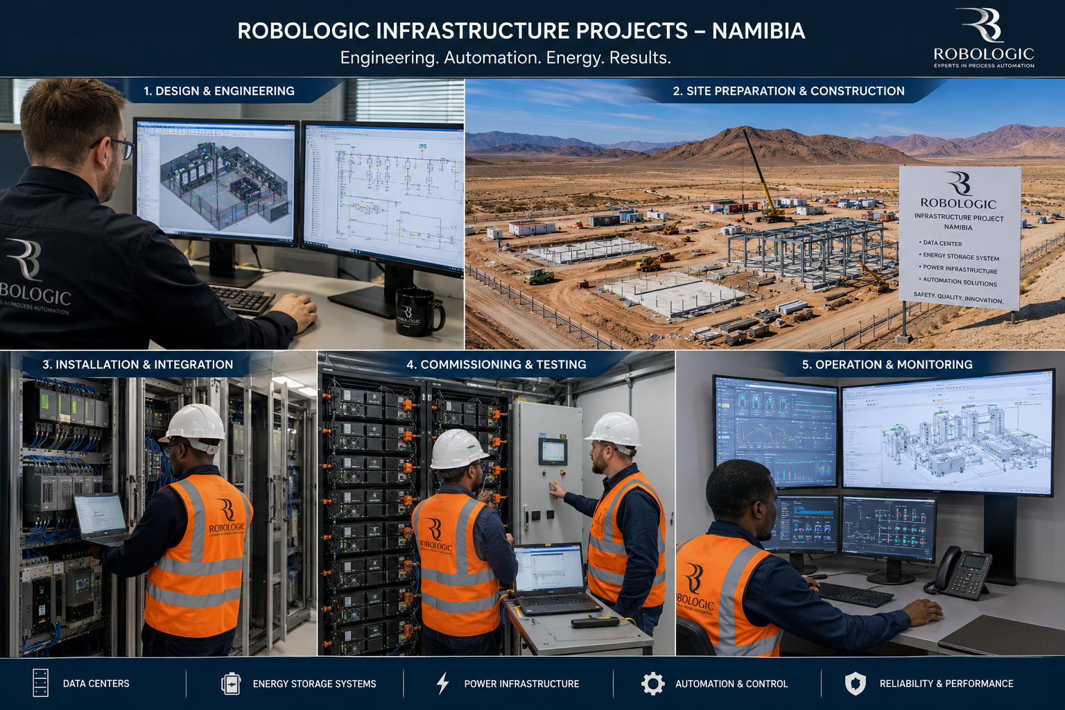 Robologic™ infrastructure project in Namibia — design, construction, installation, commissioning and operation of a data centre and energy campus